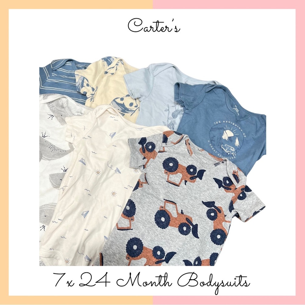 7 Carter's Baby 24 Month Bodysuits Set